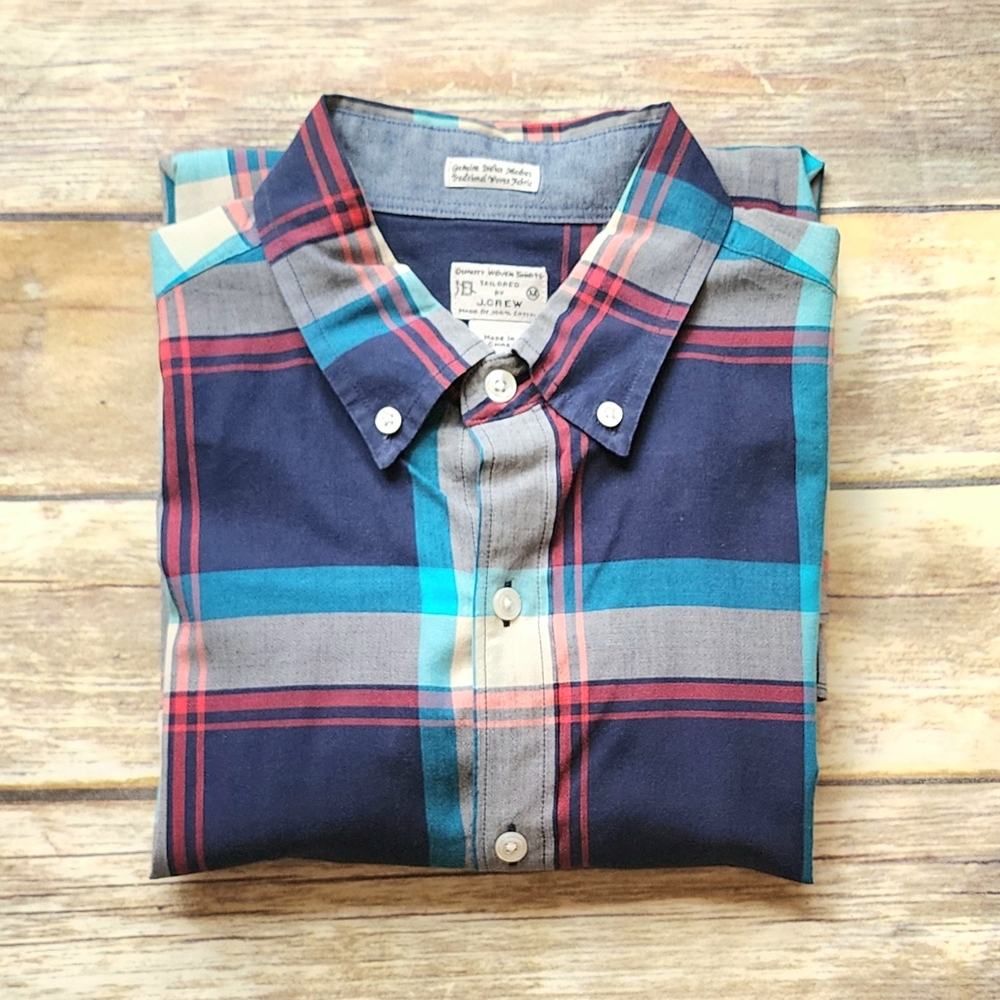 J. Crew Men's Tailored Plaid Shirt Size M